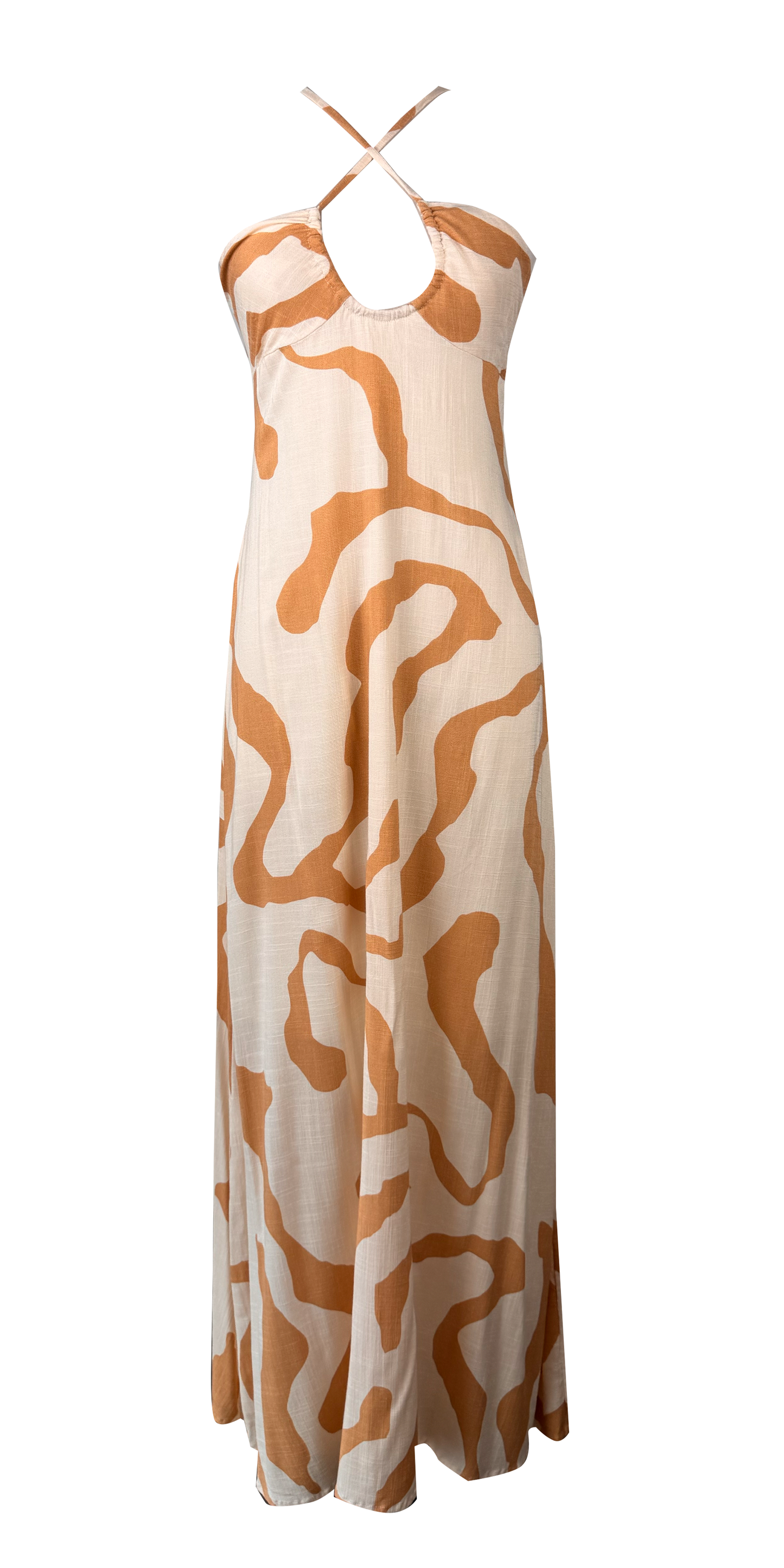 Vestido print camel (sample)